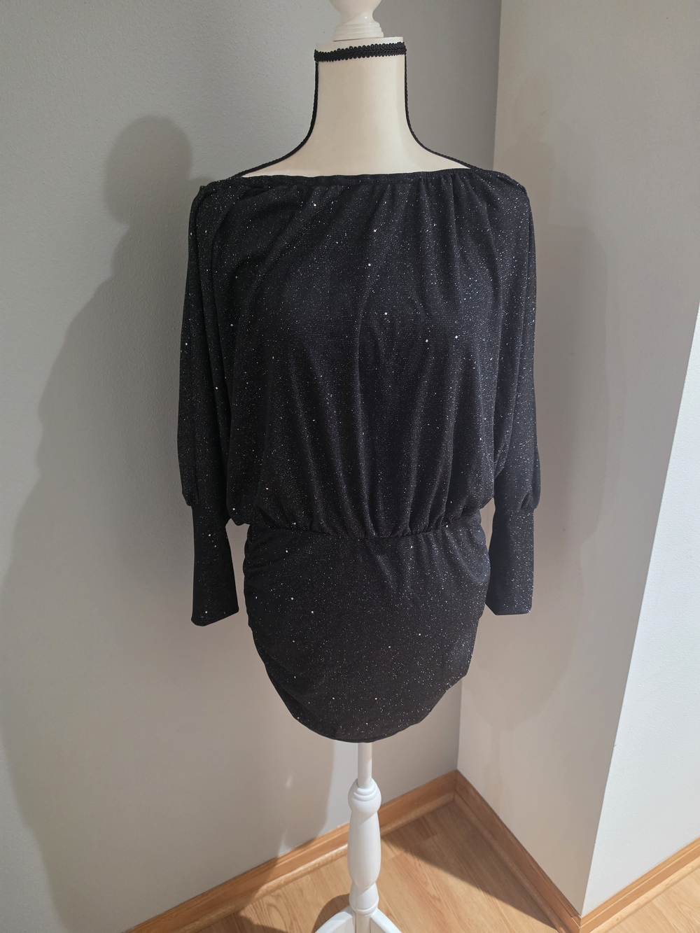 SHEIN Black Sparkle Mini Dress